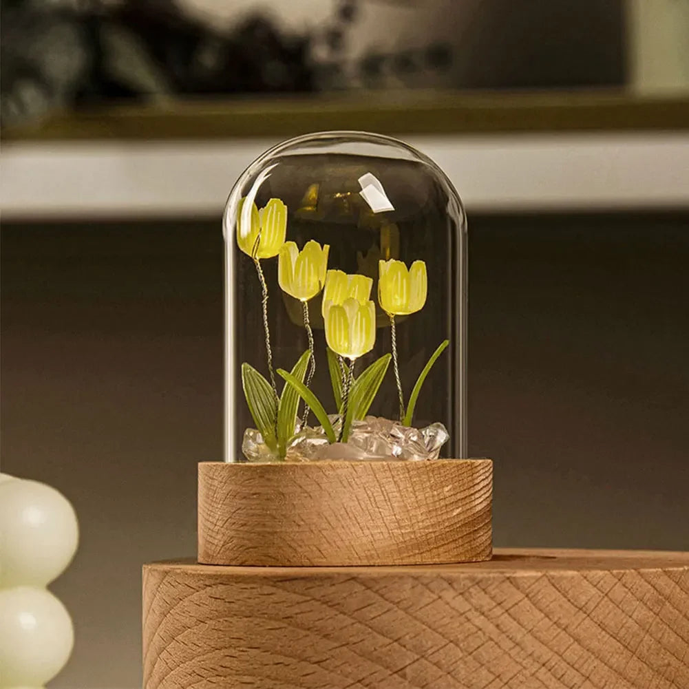 Handmade Tulip Night Lamp with Elegant Glass Cover - TulipGlass