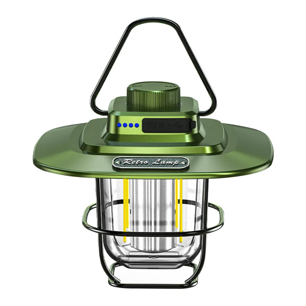Rechargeable Vintage LED Camping Lantern - Portable Light