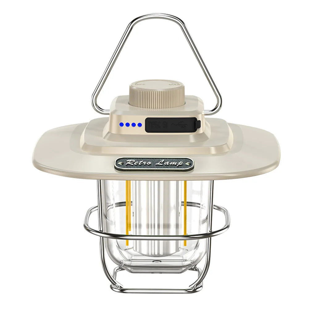 Rechargeable Vintage LED Camping Lantern - Portable Light
