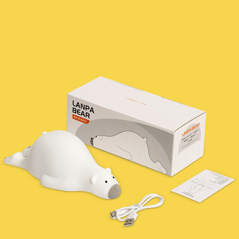 Kreative Cartoon Lazy Bear Silicone LED Night Light Table Lamp
