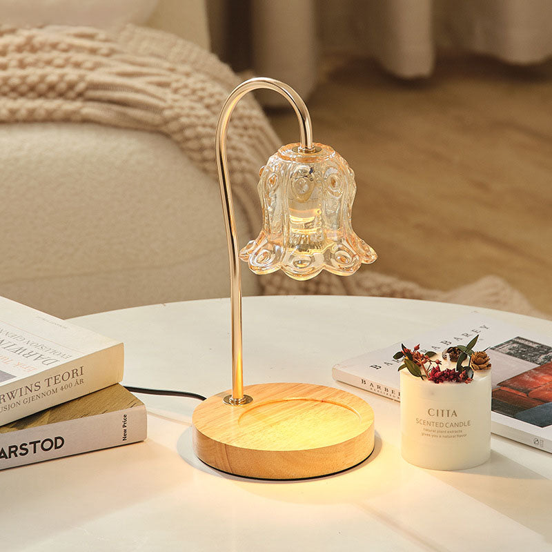 Modern Creative Simple Solid Wood Lily 1-Light Table Lamp