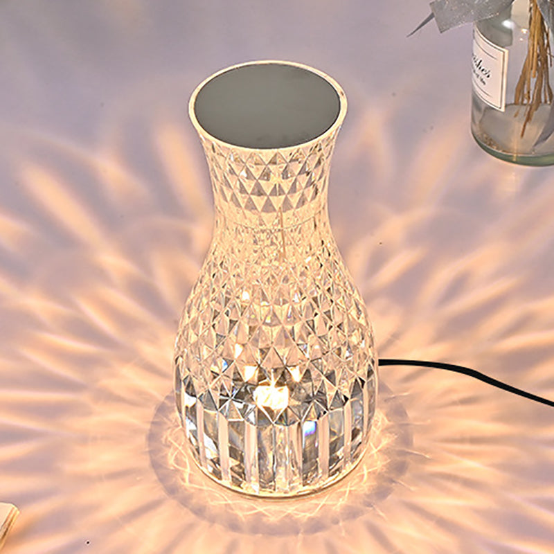 Moderne Art Deco Acrylic Bottle Design USB LED Table Lamp
