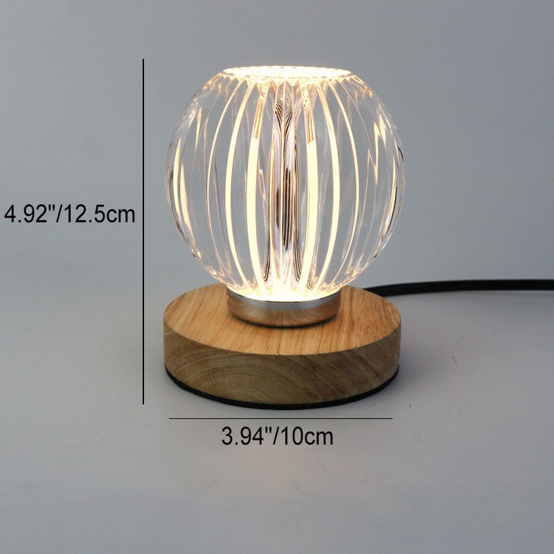 Modern Luxury Acrylic Round Ball USB Wireless Touch LED Lamp