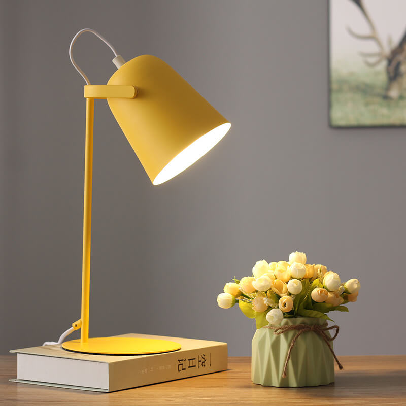 Nordic Macaron Colour Creative Iron Bucket Design 1-Light Table Lamp