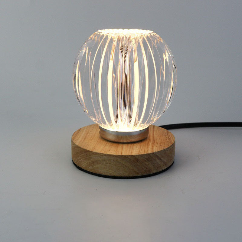 Modern Luxury Acrylic Round Ball USB Wireless Touch LED Lamp