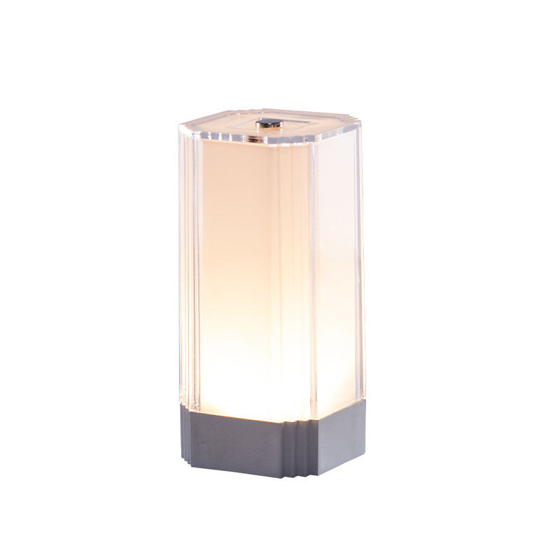 Modern Rechargeable LED Acrylic Table Lamp - White, 300lm