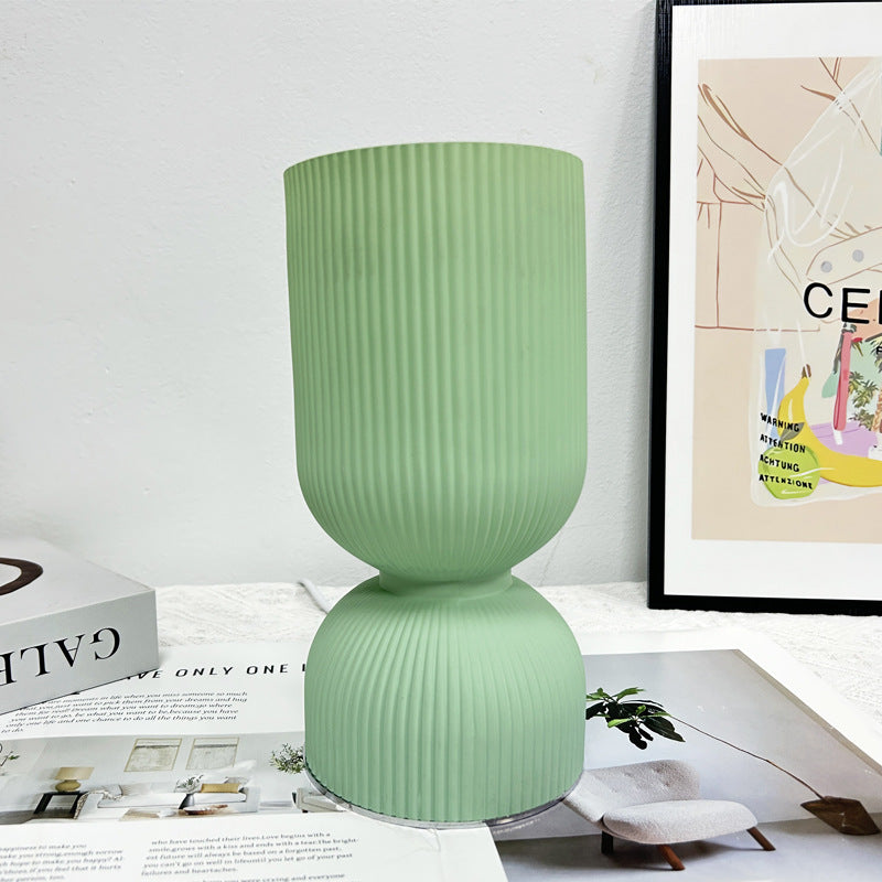 Modern Minimalist Cylinder Funnel Glass 1-Light Table Lamp