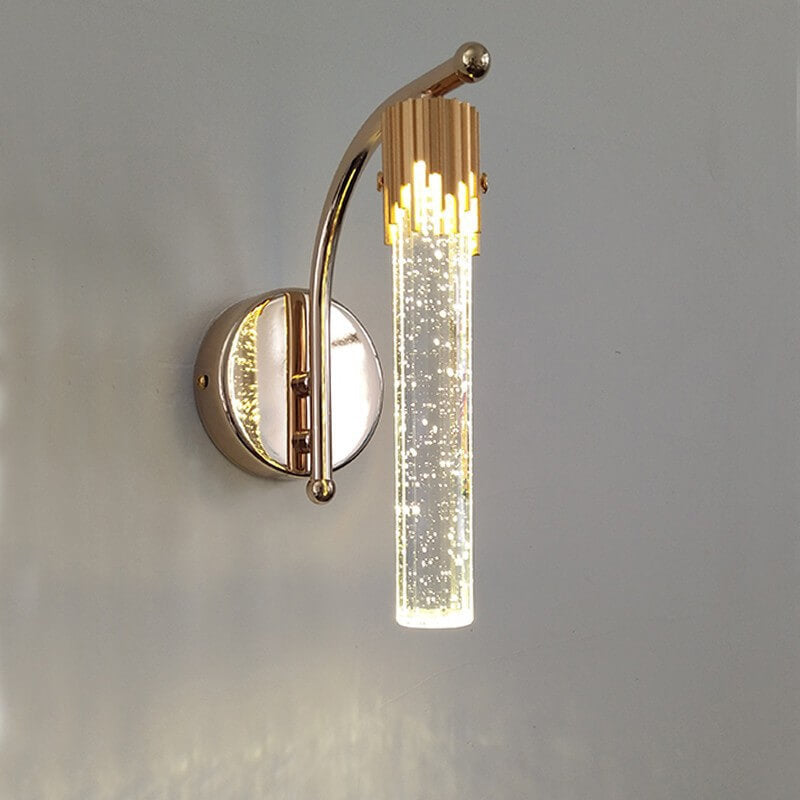 Luxus Gold Bubble Crystal Column LED Wall Light Lamp