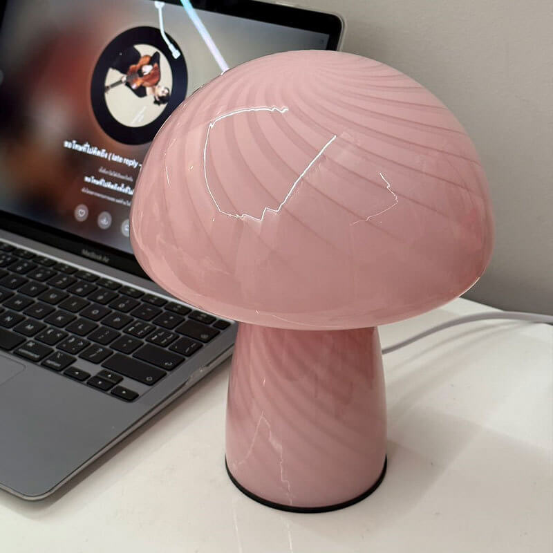 Moderne Minimalistische Mushroom Glass 1-Light Table Lamp