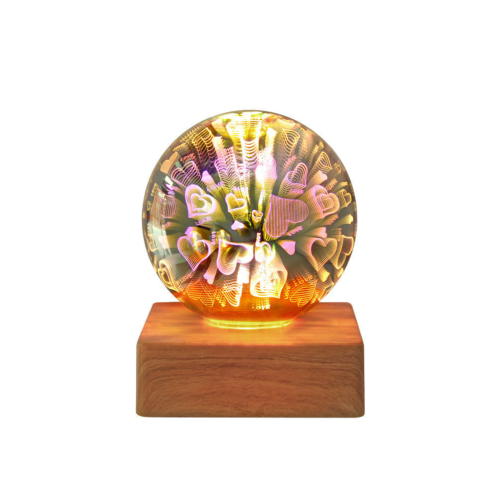 Farbige Glass Ball USB Plug 1-Light LED Decorative Table Lamp