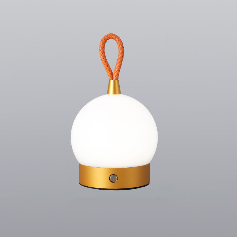 Modern Round Acrylic Aluminium USB Rechargeable Portable LED Night Light Table Lamp