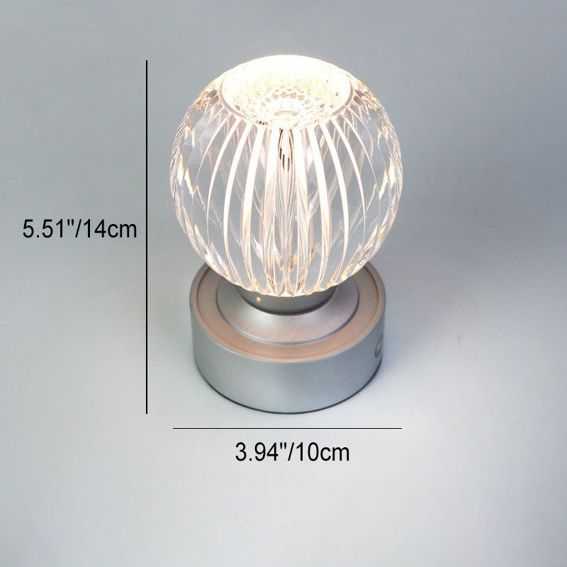 Modern Luxury Acrylic Round Ball USB Wireless Touch LED Lamp