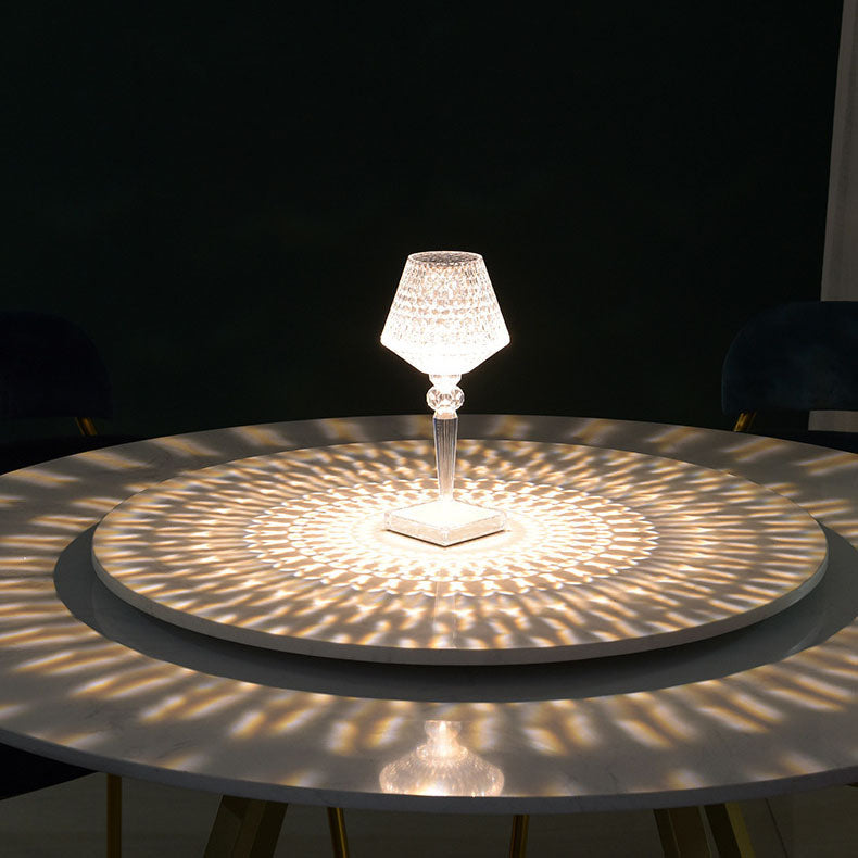 Kreative Acrylic LED Crystal Wine Glass Night Light Table Lamp