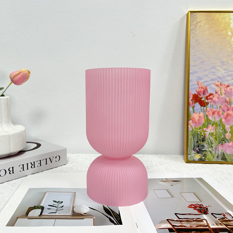 Modern Minimalist Cylinder Funnel Glass 1-Light Table Lamp