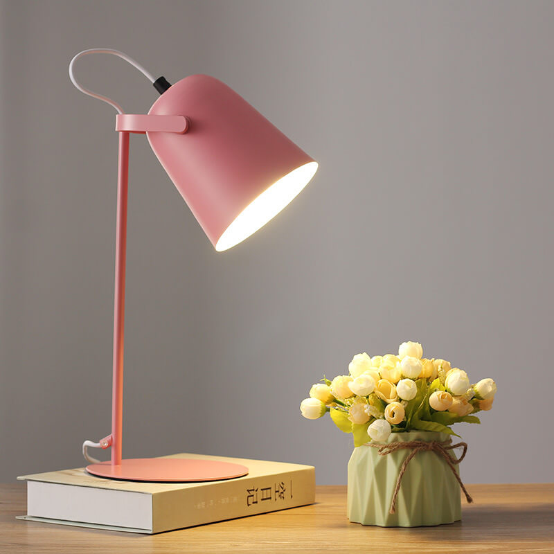 Nordic Macaron Colour Creative Iron Bucket Design 1-Light Table Lamp