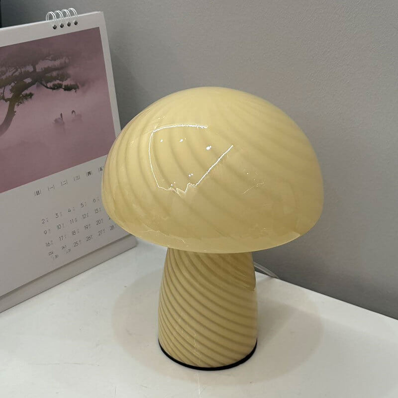 Moderne Minimalistische Mushroom Glass 1-Light Table Lamp