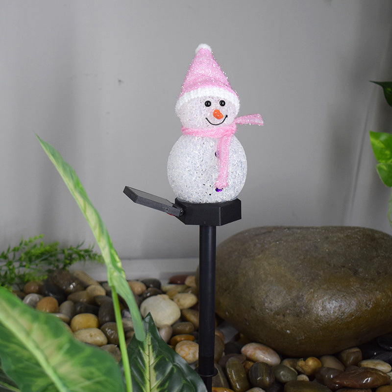 Solar-Powered LED Snowman Light - Christmas Yard Decoration