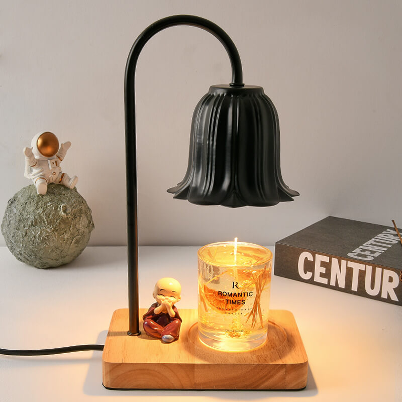 European Log Hardware Timing 1-Light Melt Candle Table Lamp