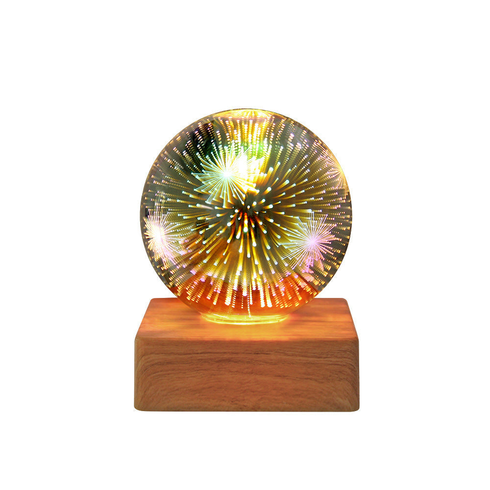 Farbige Glass Ball USB Plug 1-Light LED Decorative Table Lamp