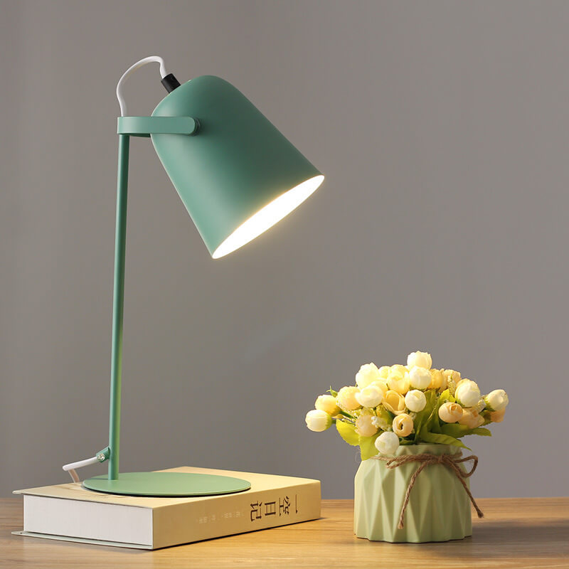 Nordic Macaron Colour Creative Iron Bucket Design 1-Light Table Lamp