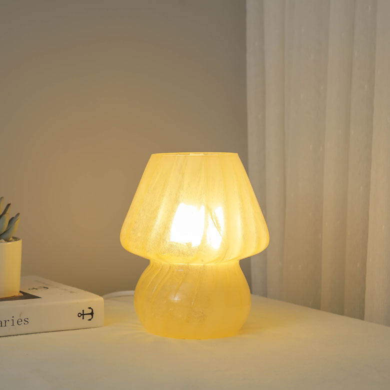 Modern Simplicity Glass Mushroom 1-Light Table Lamp Bedroom