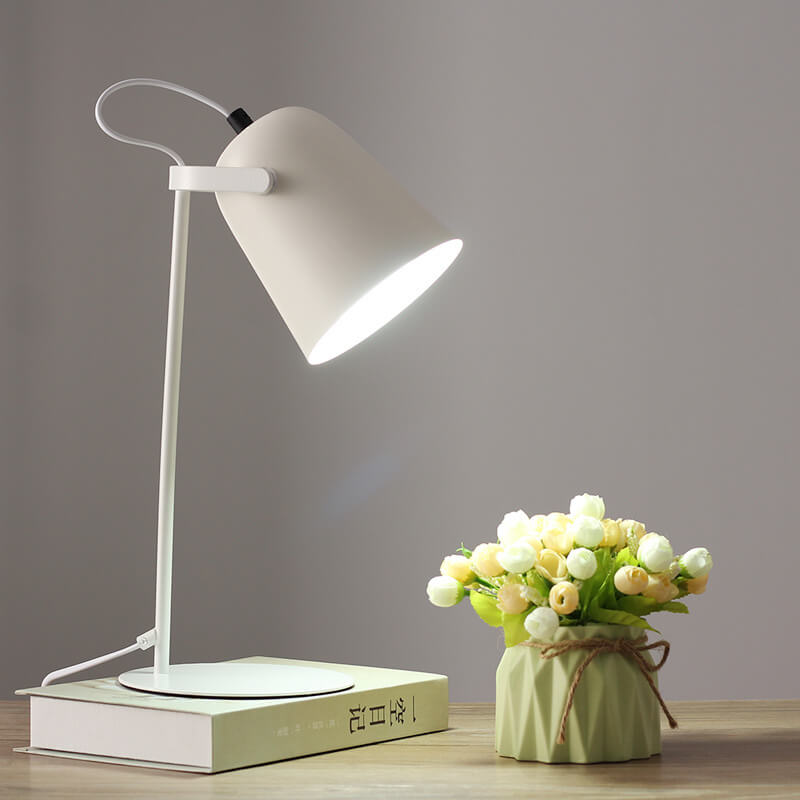 Nordic Macaron Colour Creative Iron Bucket Design 1-Light Table Lamp