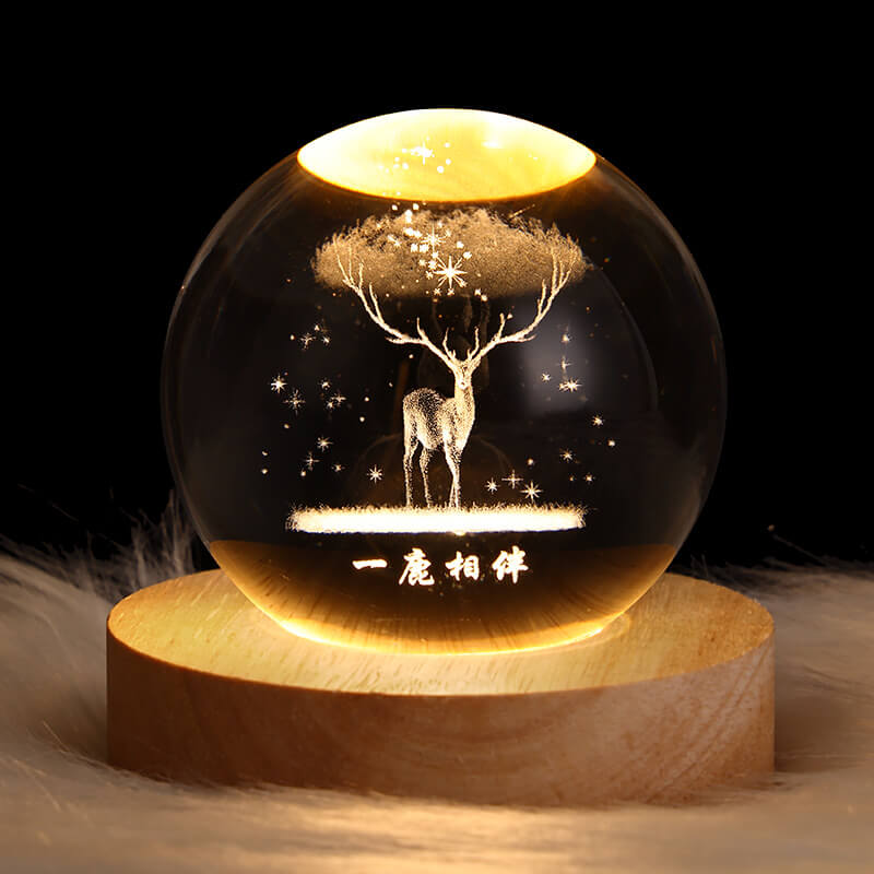 Creative Decorative Star System Crystal Ball USB LED Table Lamp