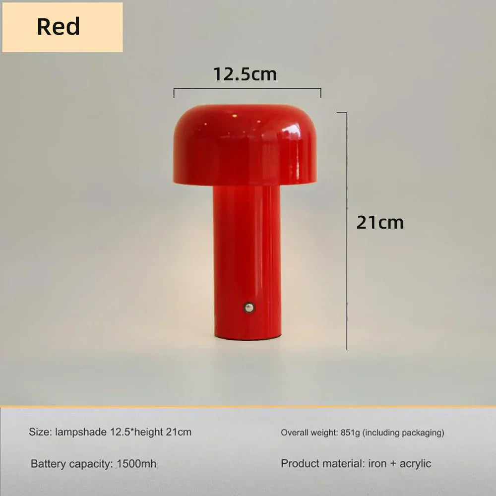 Pilz LED Rechargeable Table Lamp with Dimmable Touch Control
