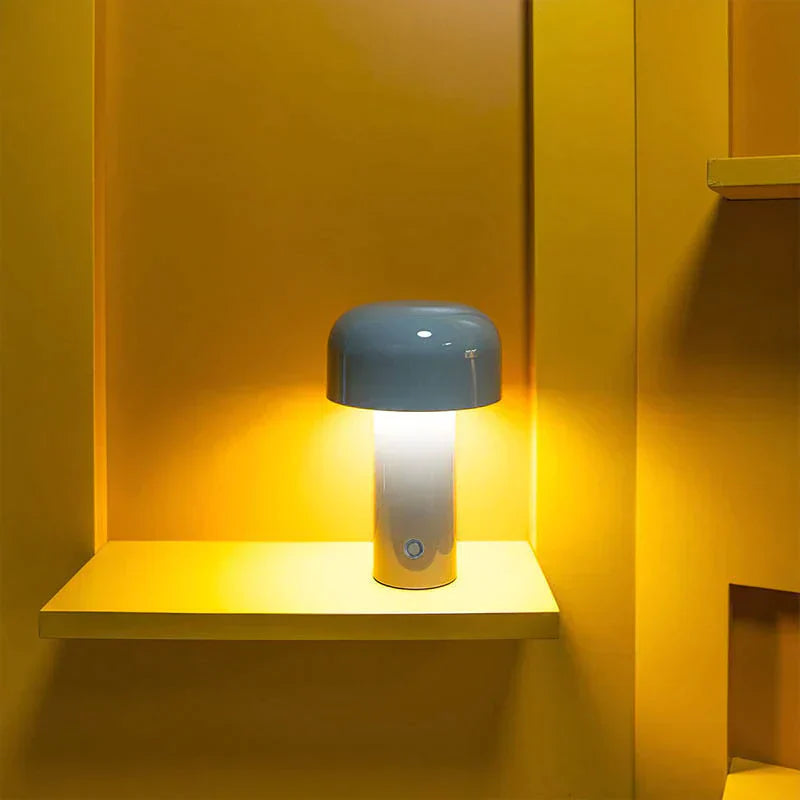 Italian Inspired Mushroom Cordless Table Lamp – Sleek & Modern LED Lighting