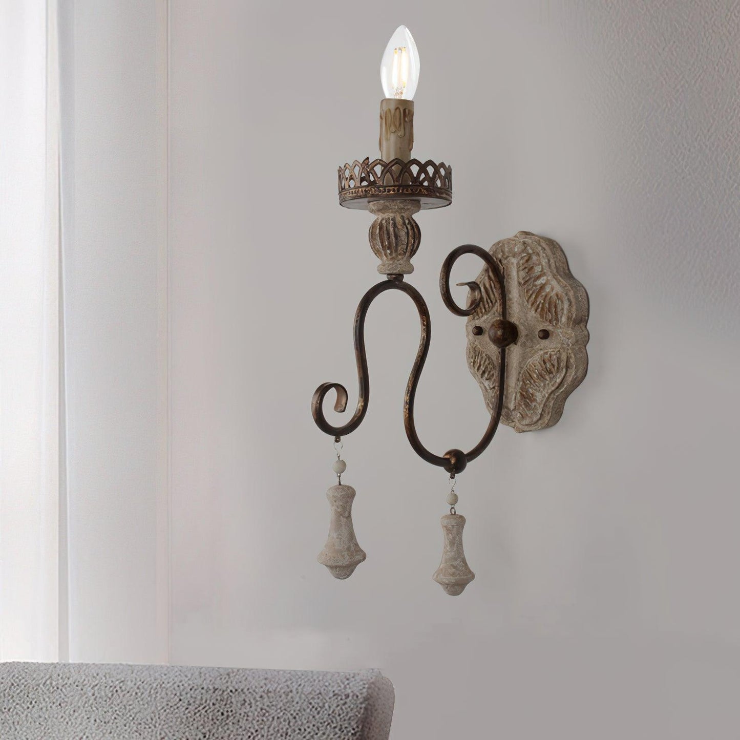Santa Trinita Sconce Wall Light - LED, Aged Silver Finish
