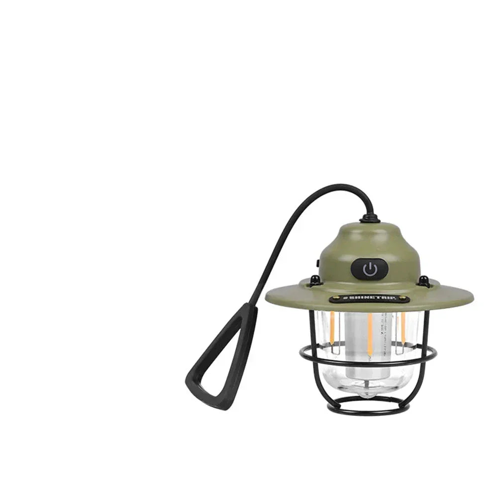 Rechargeable Vintage LED Camping Lantern - Portable Light