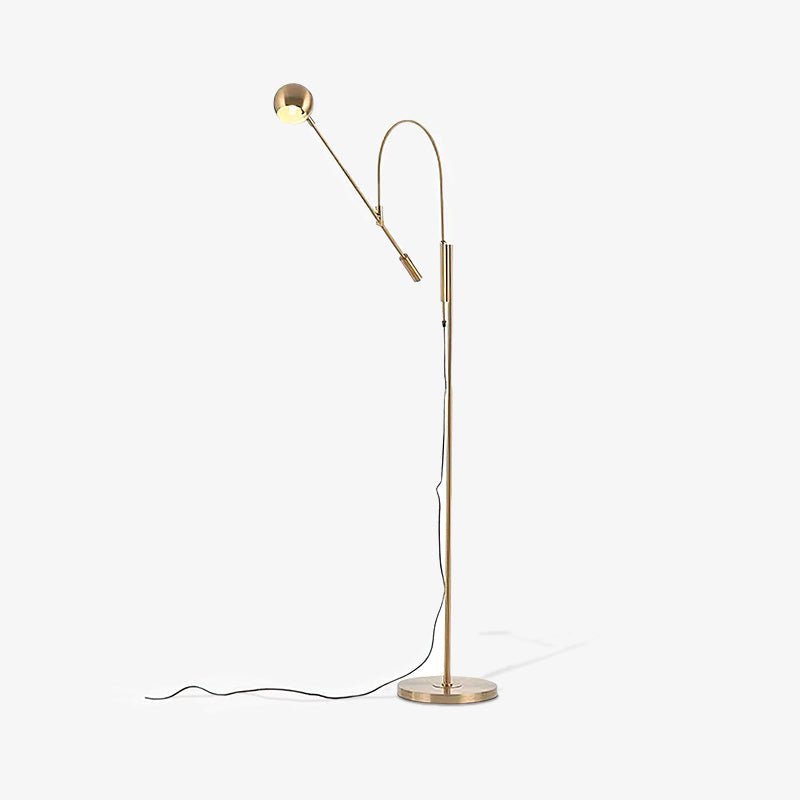 Scandinavian Floor Lamp with LED Bulb - Stylish Gold Design
