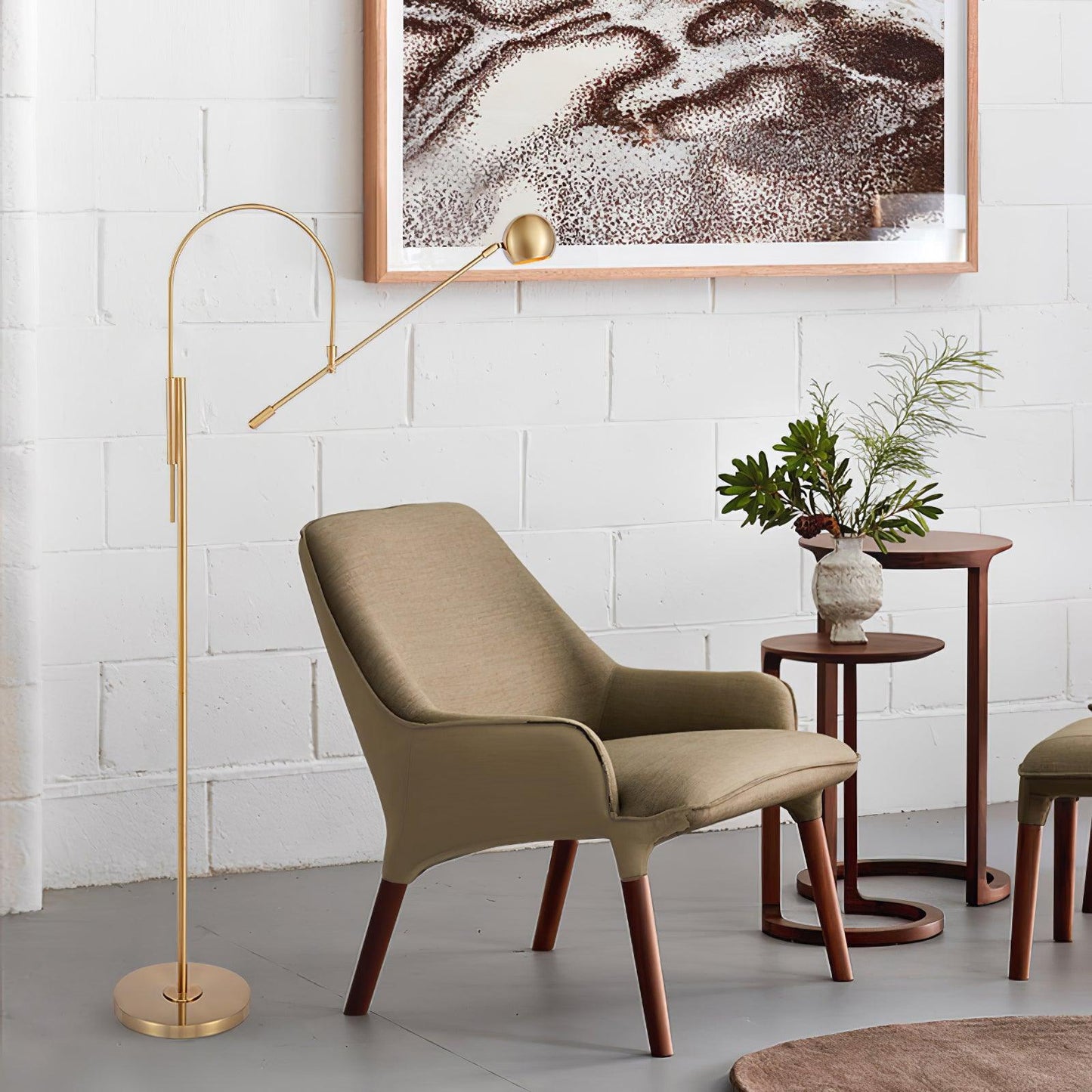 Scandinavian Floor Lamp with LED Bulb - Stylish Gold Design