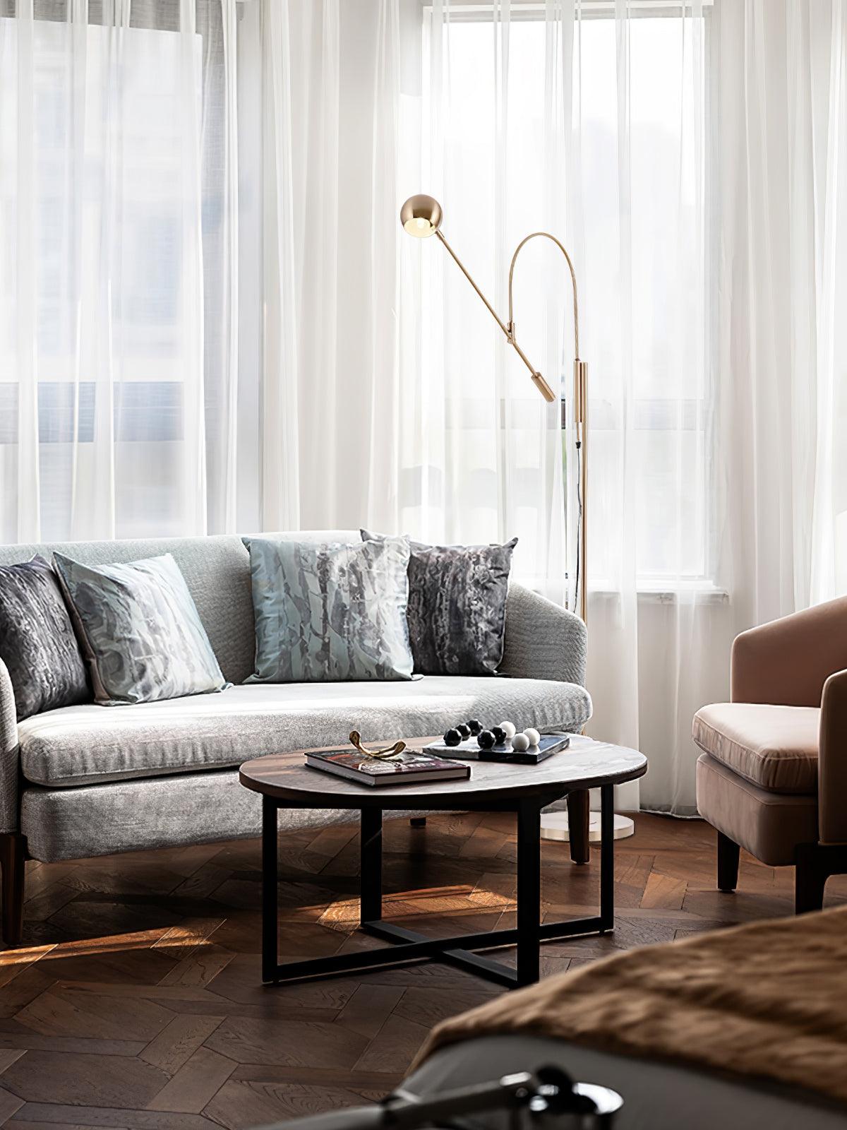 Scandinavian Floor Lamp with LED Bulb - Stylish Gold Design