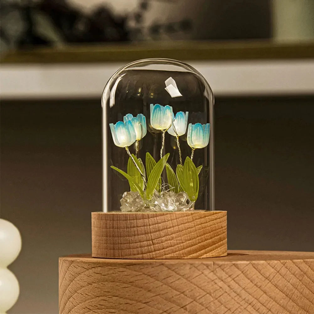 Handmade Tulip Night Lamp with Elegant Glass Cover - TulipGlass