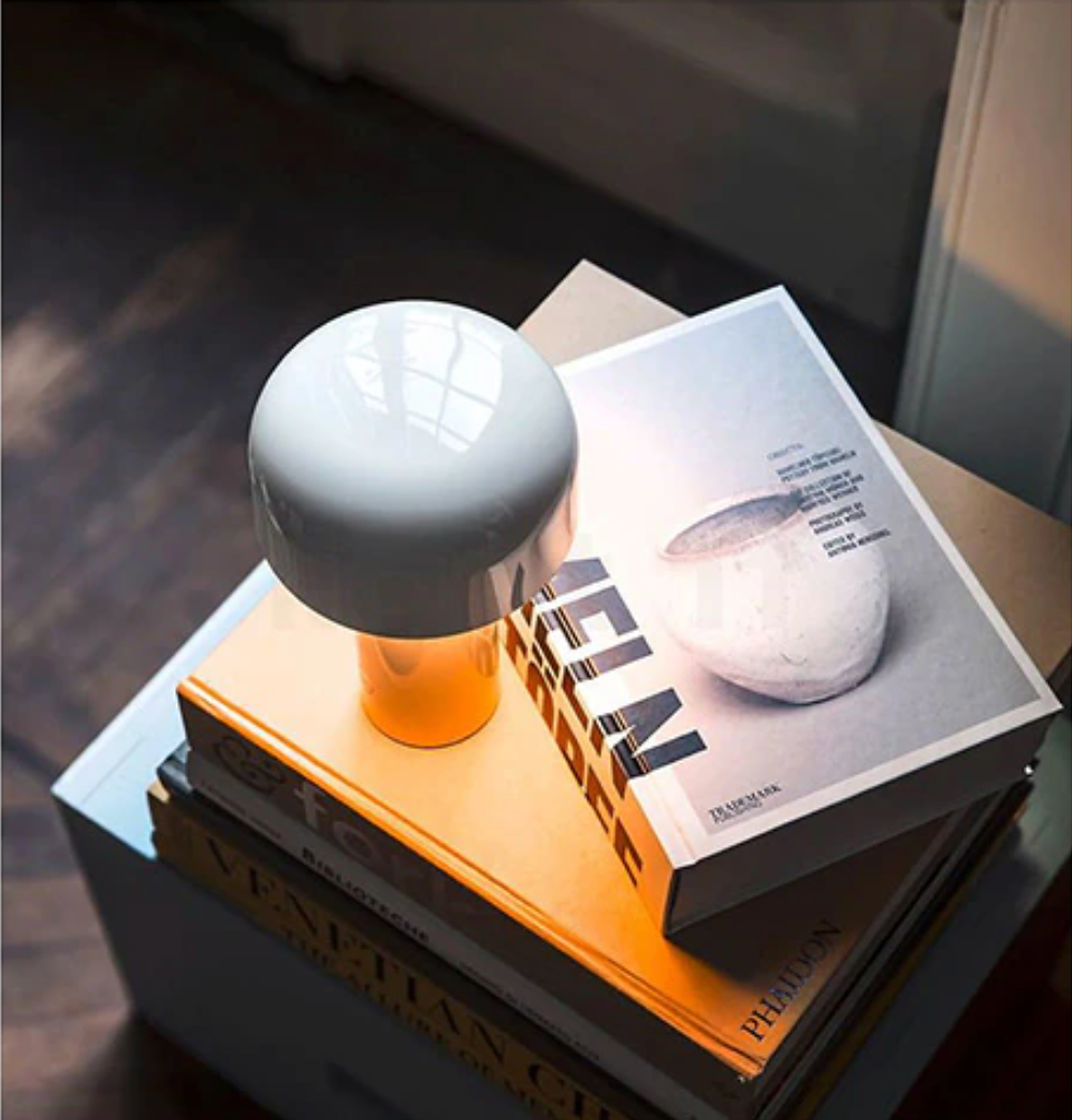 Italian Inspired Mushroom Cordless Table Lamp – Sleek & Modern LED Lighting