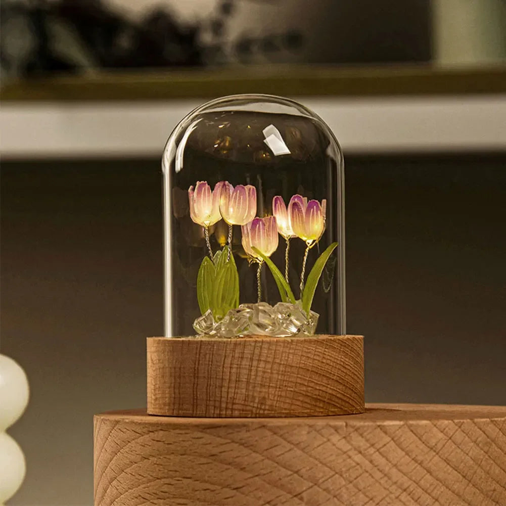 Handmade Tulip Night Lamp with Elegant Glass Cover - TulipGlass