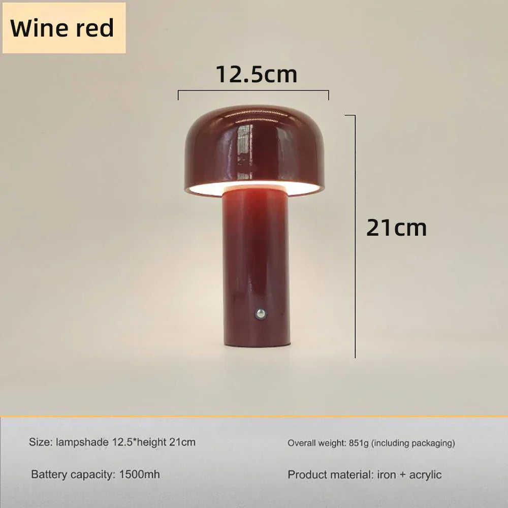 Pilz LED Rechargeable Table Lamp with Dimmable Touch Control