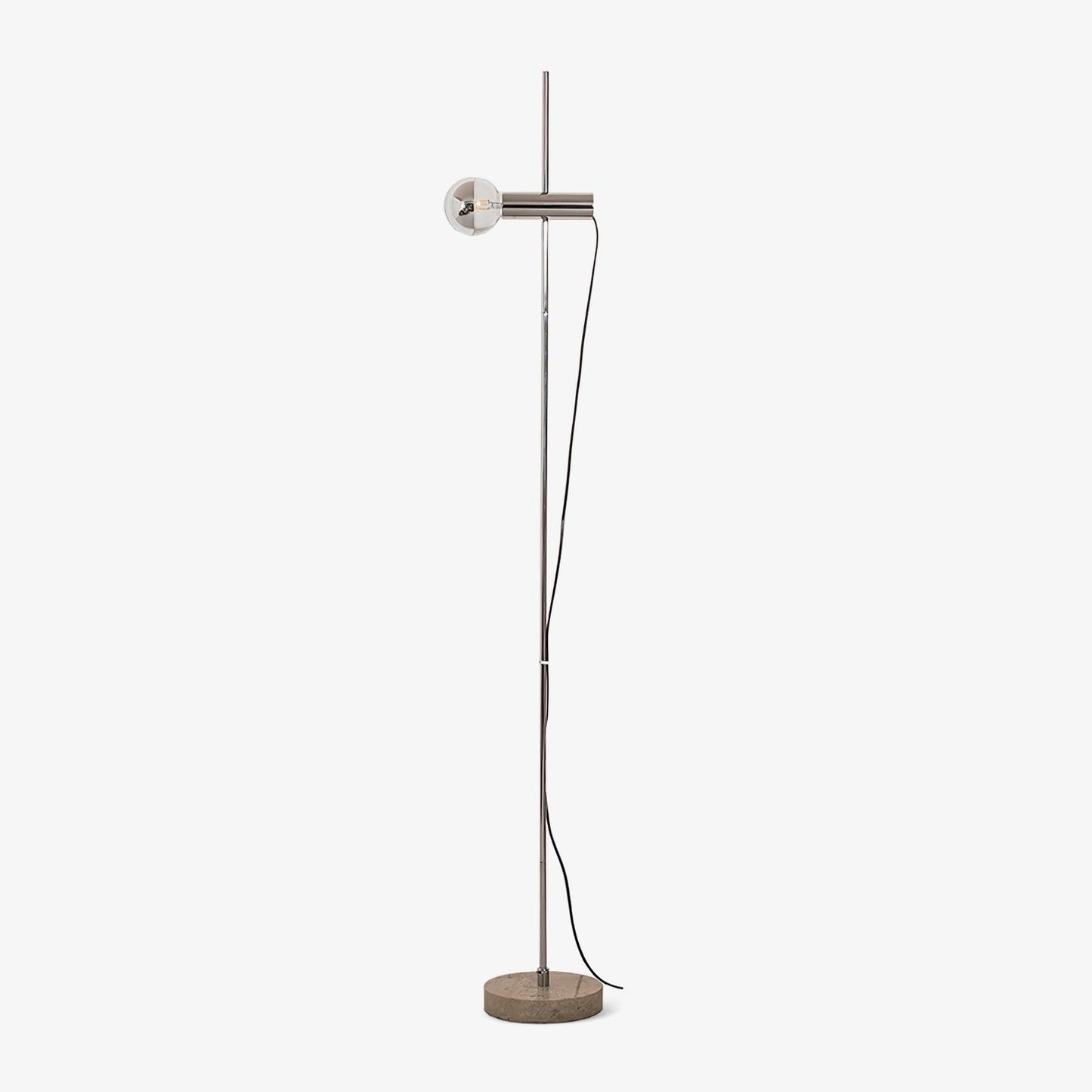 Sereno Floor Lamp with Marble Base and Stainless Steel Arm
