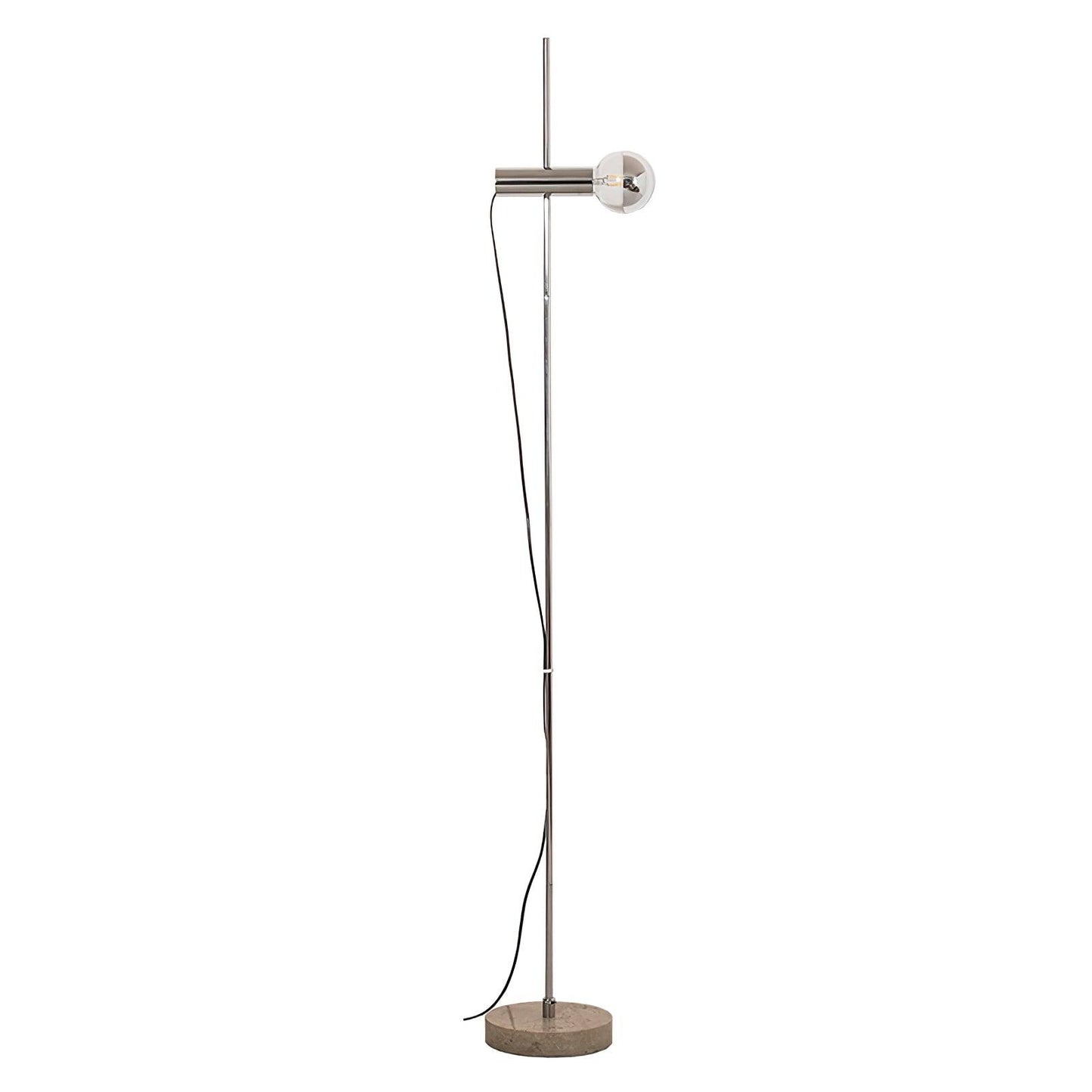 Sereno Floor Lamp with Marble Base and Stainless Steel Arm