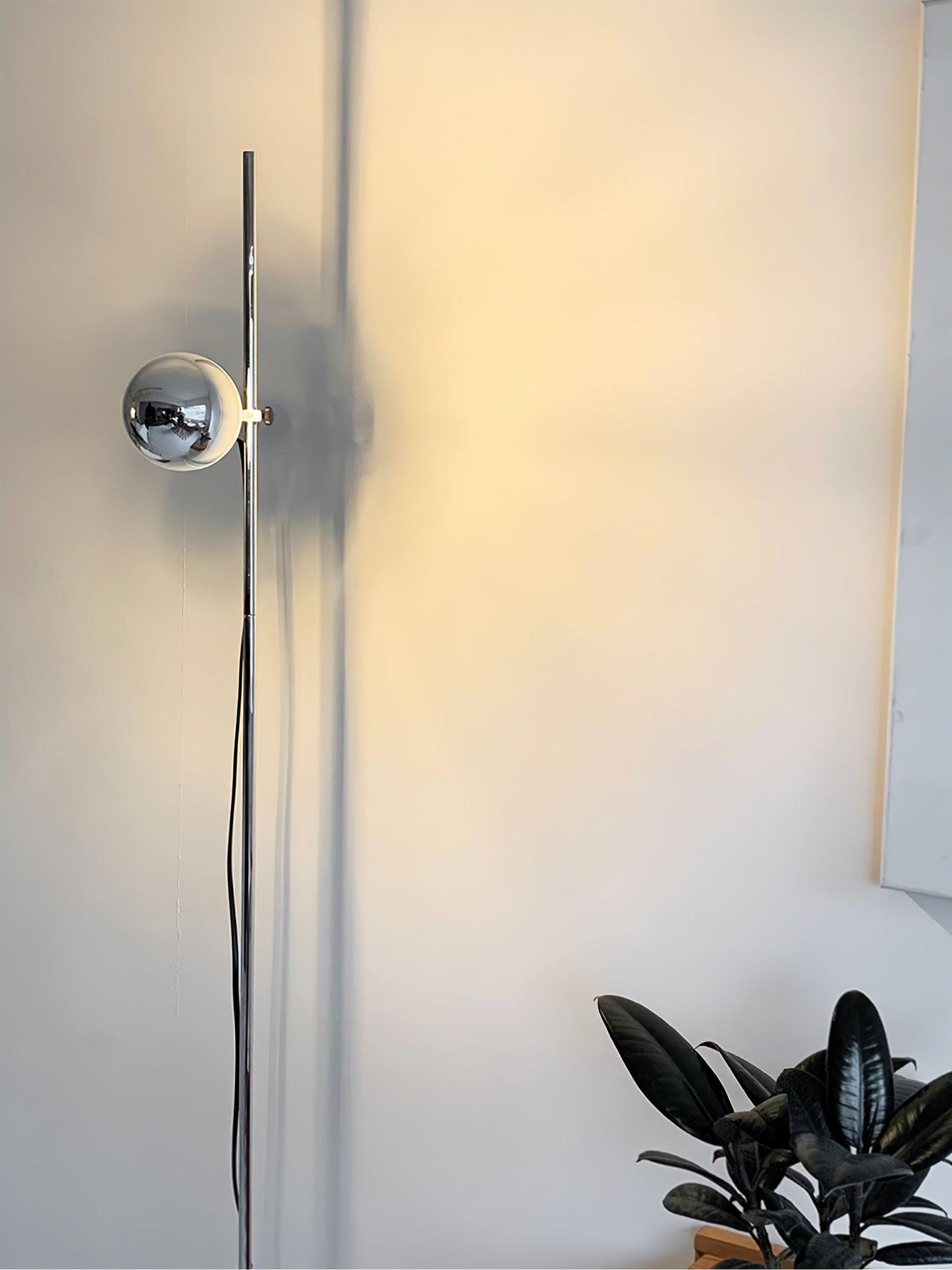 Sereno Floor Lamp with Marble Base and Stainless Steel Arm