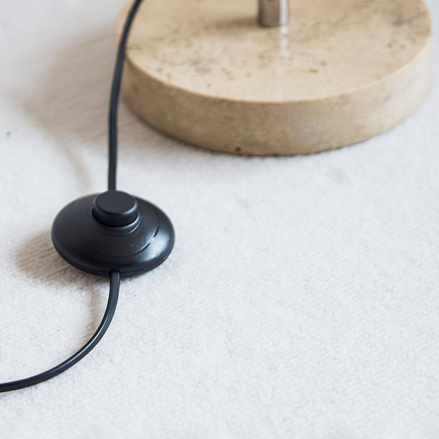 Sereno Floor Lamp with Marble Base and Stainless Steel Arm