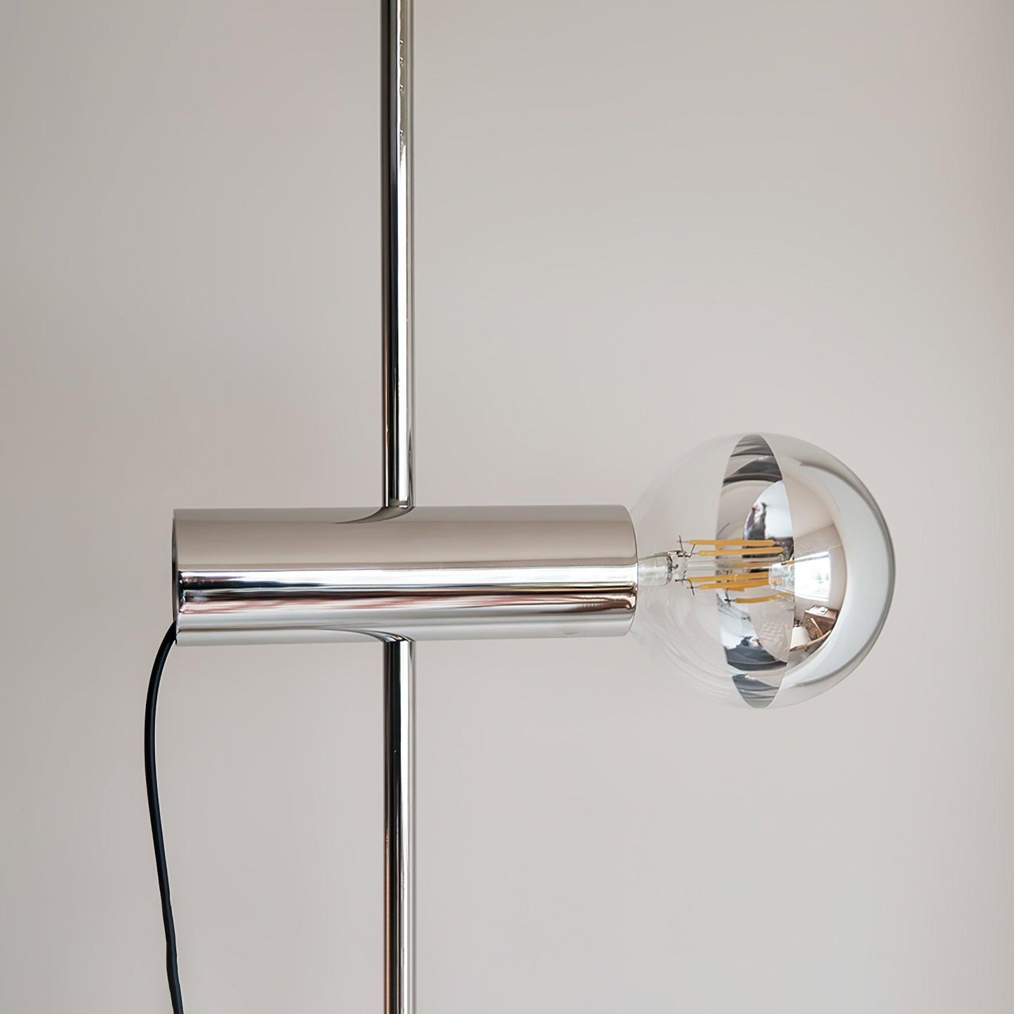 Sereno Floor Lamp with Marble Base and Stainless Steel Arm