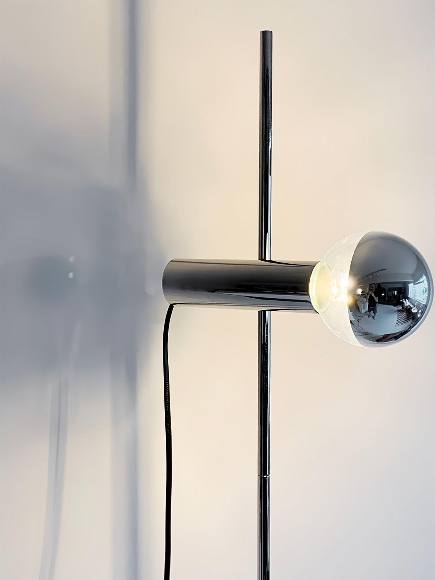 Sereno Floor Lamp with Marble Base and Stainless Steel Arm