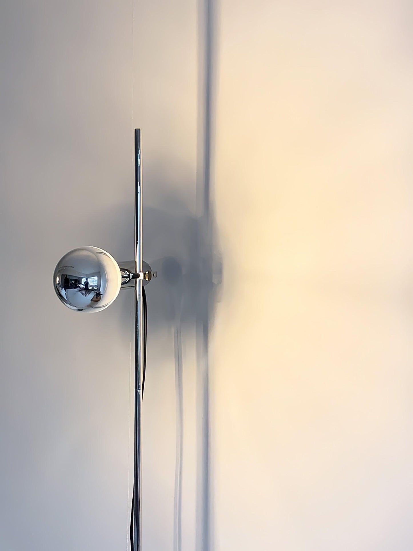 Sereno Floor Lamp with Marble Base and Stainless Steel Arm
