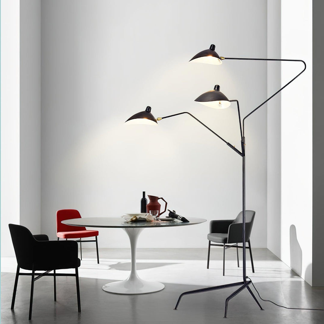 Serge Mouille Floor Lamp Three-Arm LED Indoor Lighting