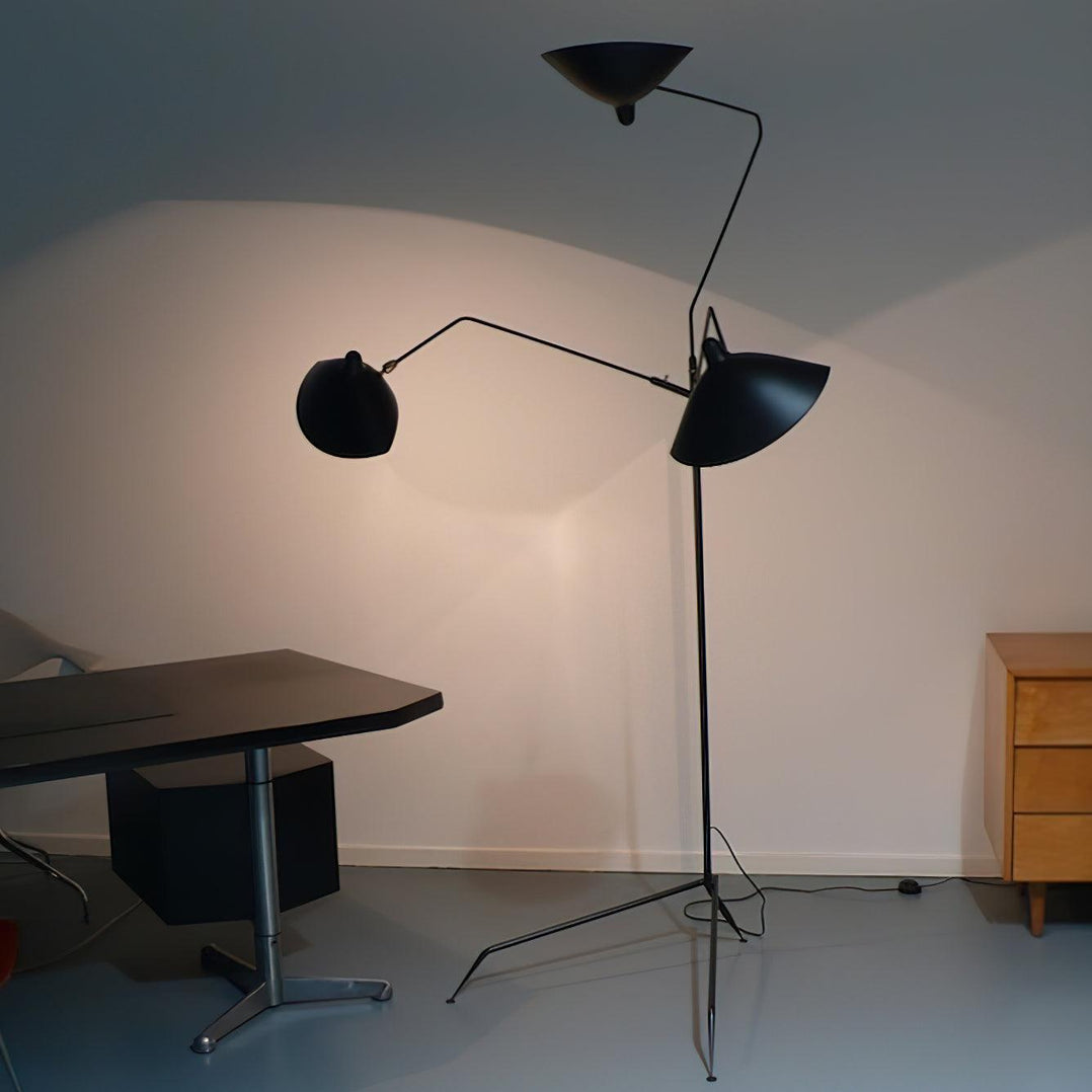 Serge Mouille Floor Lamp Three-Arm LED Indoor Lighting