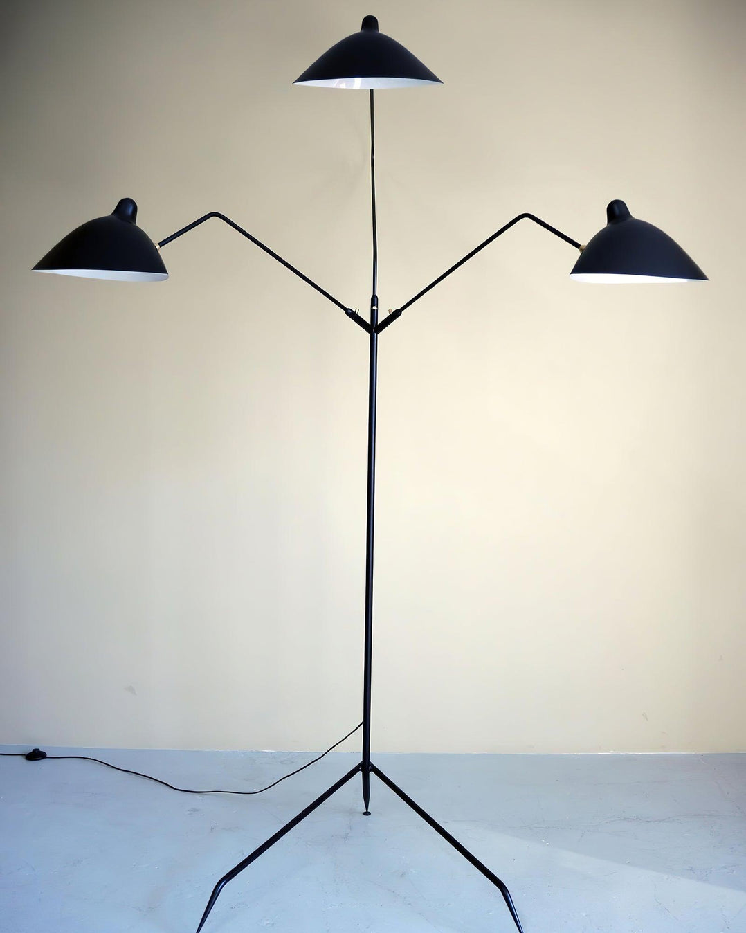 Serge Mouille Floor Lamp Three-Arm LED Indoor Lighting