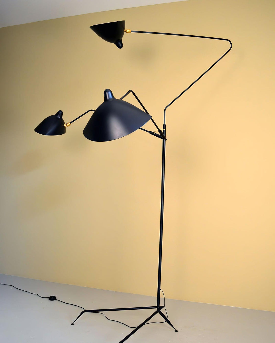 Serge Mouille Floor Lamp Three-Arm LED Indoor Lighting