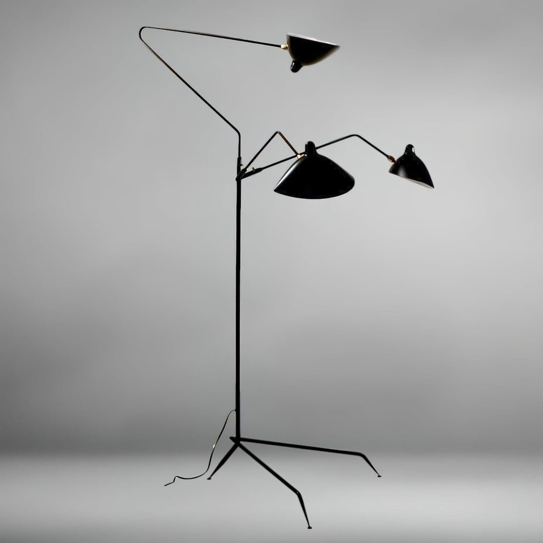 Serge Mouille Floor Lamp Three-Arm LED Indoor Lighting